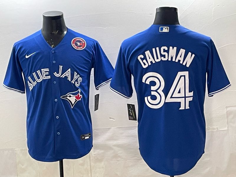 Men 2025 Toronto Blue Jays #34 Gausman blue Game Nike MLB Jersey style 01->->